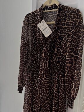 Zare Maxi length leopard print dress